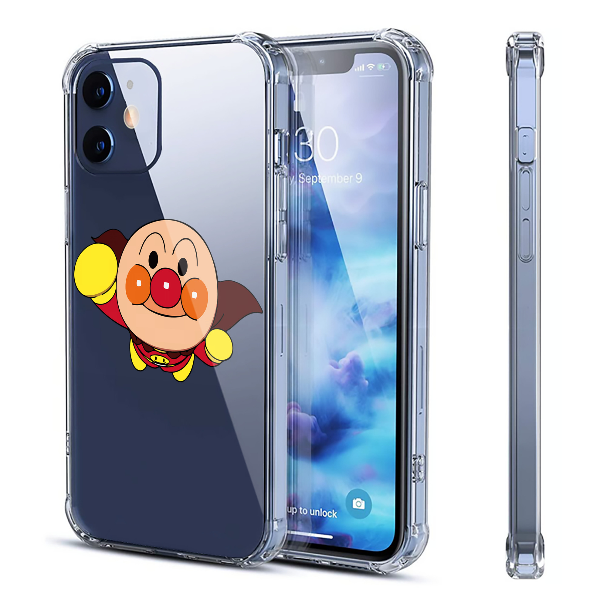 （画像用） アンパンマン Anpanman 【iPhone 12シリーズ対応】透明スマホケース（クリアソフトケース）